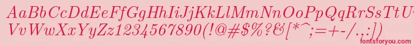 Lmroman10Italic Font – Red Fonts on Pink Background