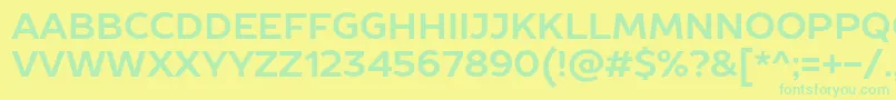 フォントProstoSansBold – 黄色い背景に緑の文字