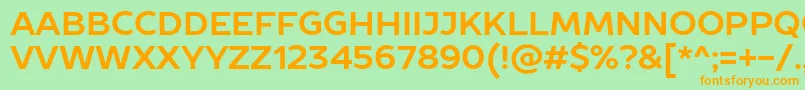 ProstoSansBold Font – Orange Fonts on Green Background