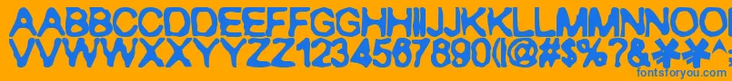 Ranxerox Font – Blue Fonts on Orange Background