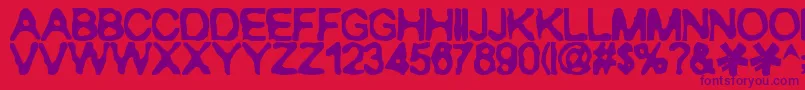Ranxerox-Schriftart – Violette Schriften auf rotem Hintergrund