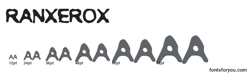 Размеры шрифта Ranxerox