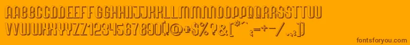 Quimbie3D Font – Brown Fonts on Orange Background