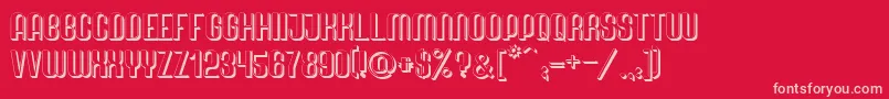 フォントQuimbie3D – 赤い背景にピンクのフォント
