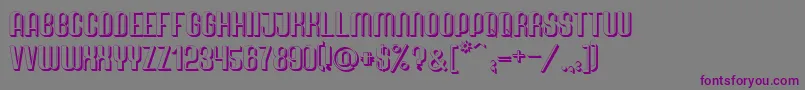 フォントQuimbie3D – 紫色のフォント、灰色の背景
