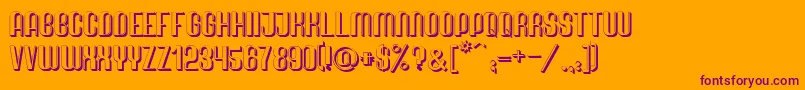 Quimbie3D Font – Purple Fonts on Orange Background