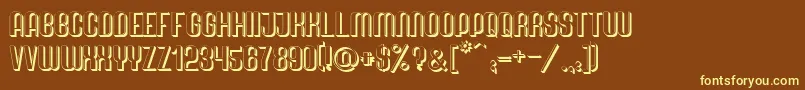 Quimbie3D-fontti – keltaiset fontit ruskealla taustalla