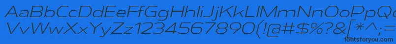 フォントAthabascaExLtIt – 黒い文字の青い背景