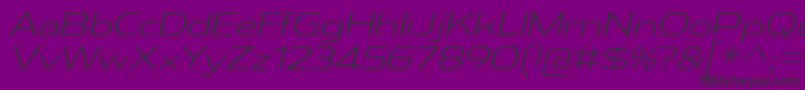 フォントAthabascaExLtIt – 紫の背景に黒い文字