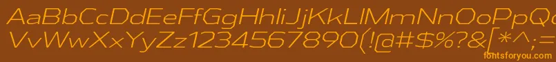 AthabascaExLtIt Font – Orange Fonts on Brown Background