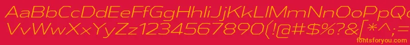 AthabascaExLtIt Font – Orange Fonts on Red Background