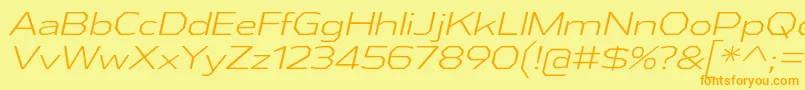 AthabascaExLtIt Font – Orange Fonts on Yellow Background