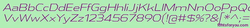 AthabascaExLtIt Font – Purple Fonts on Green Background