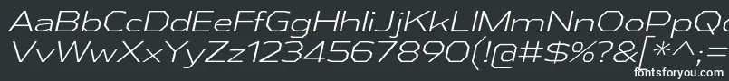 Шрифт AthabascaExLtIt – белые шрифты на чёрном фоне