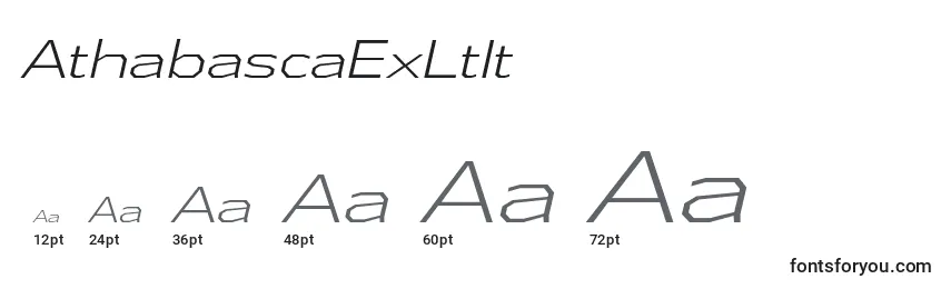 Размеры шрифта AthabascaExLtIt
