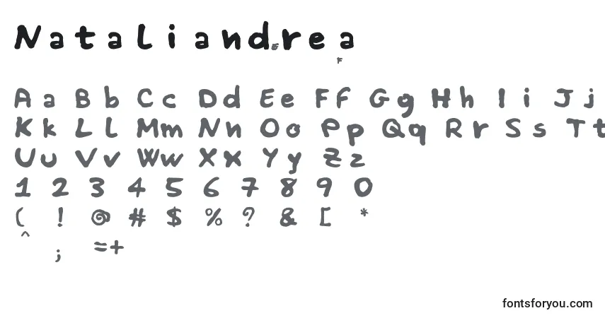 Schriftart Nataliandrea – Alphabet, Zahlen, spezielle Symbole