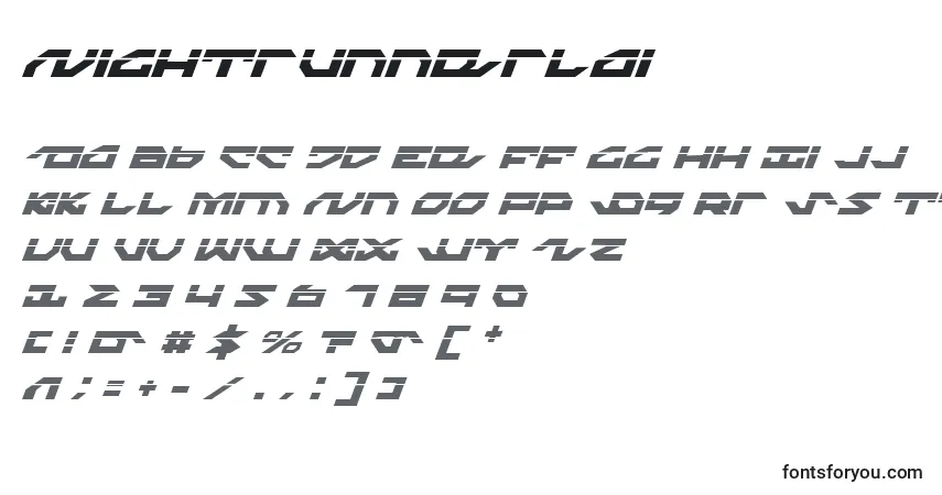 Шрифт Nightrunnerlai – алфавит, цифры, специальные символы