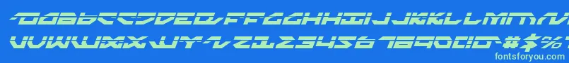 Fonte Nightrunnerlai – fontes verdes em um fundo azul
