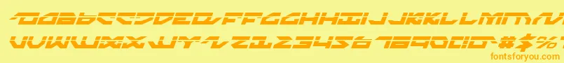フォントNightrunnerlai – オレンジの文字が黄色の背景にあります。