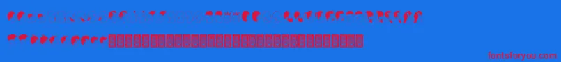 フォントProfilsdcoxy – 赤い文字の青い背景
