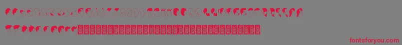 フォントProfilsdcoxy – 赤い文字の灰色の背景