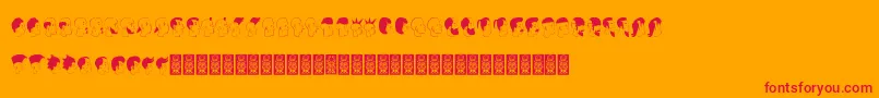 フォントProfilsdcoxy – オレンジの背景に赤い文字