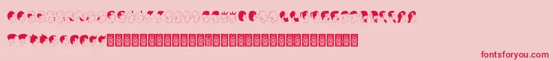 フォントProfilsdcoxy – ピンクの背景に赤い文字