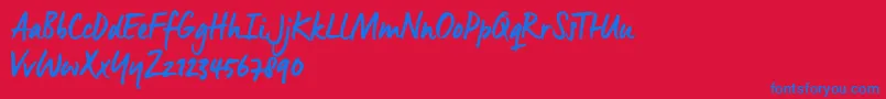 ManusSmoothTrial Font – Blue Fonts on Red Background