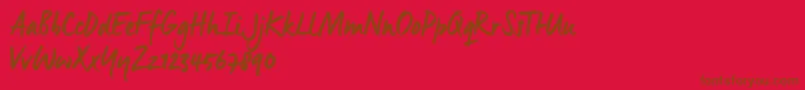 ManusSmoothTrial Font – Brown Fonts on Red Background