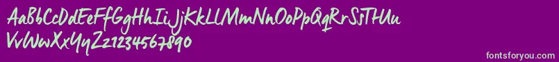 ManusSmoothTrial Font – Green Fonts on Purple Background