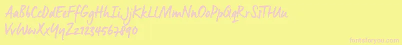 ManusSmoothTrial Font – Pink Fonts on Yellow Background