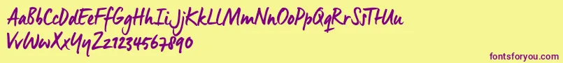 ManusSmoothTrial Font – Purple Fonts on Yellow Background