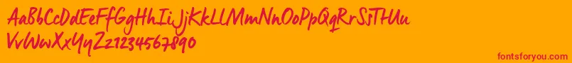 ManusSmoothTrial Font – Red Fonts on Orange Background