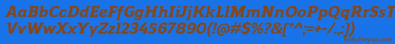 Шрифт ReganslabExtrabolditalic – коричневые шрифты на синем фоне