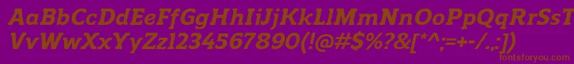 ReganslabExtrabolditalic Font – Brown Fonts on Purple Background