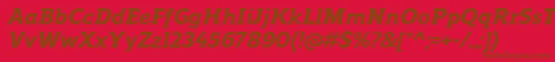 ReganslabExtrabolditalic Font – Brown Fonts on Red Background