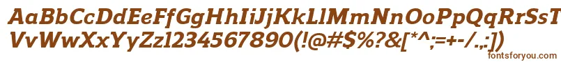 Шрифт ReganslabExtrabolditalic – коричневые шрифты на белом фоне