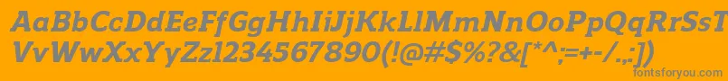 フォントReganslabExtrabolditalic – オレンジの背景に灰色の文字