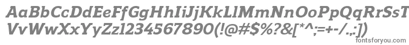 ReganslabExtrabolditalic-fontti – harmaat kirjasimet valkoisella taustalla