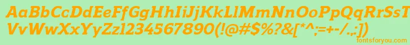 Шрифт ReganslabExtrabolditalic – оранжевые шрифты на зелёном фоне