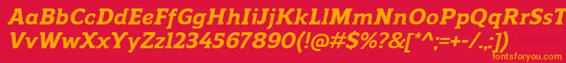 Шрифт ReganslabExtrabolditalic – оранжевые шрифты на красном фоне