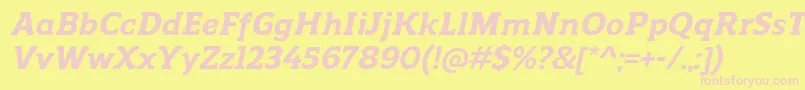 ReganslabExtrabolditalic Font – Pink Fonts on Yellow Background