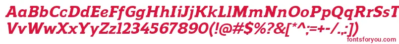 Czcionka ReganslabExtrabolditalic – czerwone czcionki na białym tle