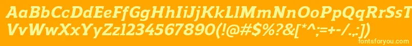 ReganslabExtrabolditalic Font – Yellow Fonts on Orange Background