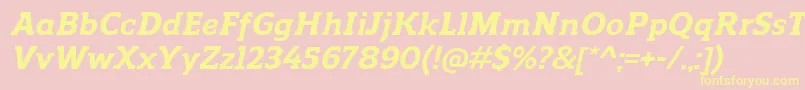 ReganslabExtrabolditalic Font – Yellow Fonts on Pink Background