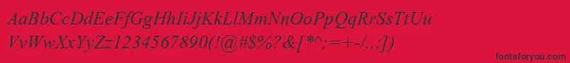 AparajitaItalic Font – Black Fonts on Red Background