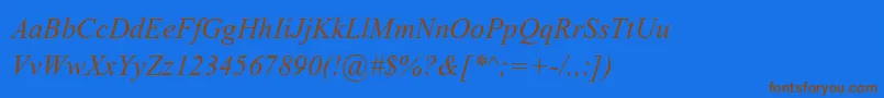 AparajitaItalic Font – Brown Fonts on Blue Background