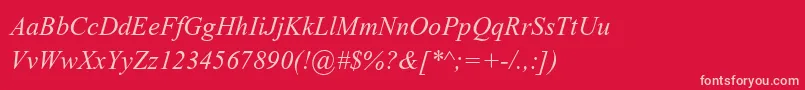 AparajitaItalic Font – Pink Fonts on Red Background