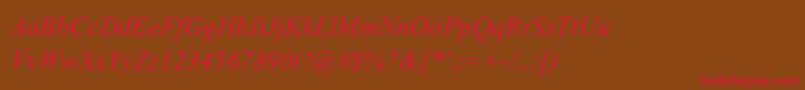 AparajitaItalic Font – Red Fonts on Brown Background