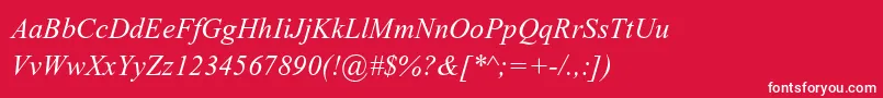 フォントAparajitaItalic – 赤い背景に白い文字